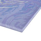 抽象芸術トスターコイズと紫 カッティングボード (角)