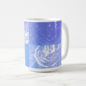 抽象芸術トスターコイズと紫 コーヒーマグカップ (正面右)