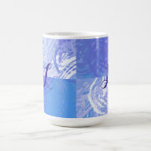 抽象芸術トスターコイズと紫 コーヒーマグカップ (中央)