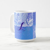 抽象芸術トスターコイズと紫 コーヒーマグカップ (正面左)