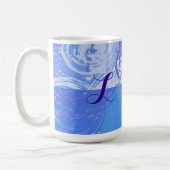 抽象芸術トスターコイズと紫 コーヒーマグカップ (左)