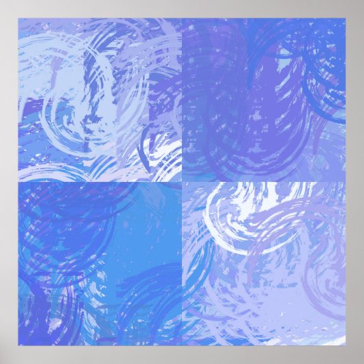 抽象芸術トスターコイズと紫 ポスター (正面)