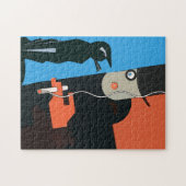 抽象芸術トップハット7Cat ジグソーパズル (横)