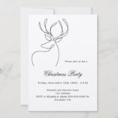 抽象芸術トナカイのクラフトベージュのクリスマスパーティー 招待状 (正面)