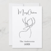 抽象芸術トナカイのベージュモダンクラフト シーズンカード (正面)