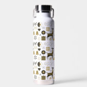 抽象芸術トナカイモダン幾何 ウォーターボトル (正面)