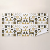 抽象芸術トナカイモダン幾何 バスタオル (バスタオル)