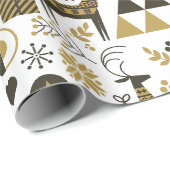 抽象芸術トナカイモダン幾何 ラッピングペーパー (ロールコーナー)