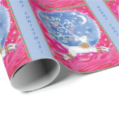 抽象芸術トナカイレトロクリスマス ラッピングペーパー (ロールコーナー)