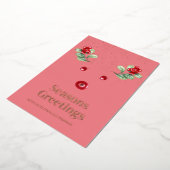 抽象芸術トナカイ冬ベリークリ企業のスマス 箔シーズンカード (回転した状態)