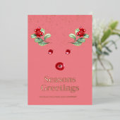 抽象芸術トナカイ冬ベリークリ企業のスマス 箔シーズンカード (立ち正面)