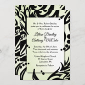 抽象芸術トバル結婚式招待状オリーブ 招待状 (正面/裏面)