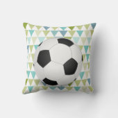 抽象芸術トライアングルサッカーボールボーイズ誕生記録 クッション (裏面)