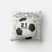 抽象芸術トライアングルサッカーボールボーイズ誕生記録 クッション (正面)