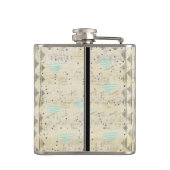 抽象芸術トライアングルブラックとタンヒップスターパターン フラスク (裏面)