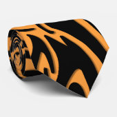 抽象芸術トライバルウルフオレンジオンブラック ネクタイ (ロール)