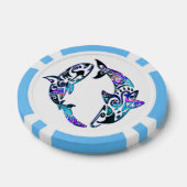 抽象芸術トライバルザメ ポーカーチップ (シングル)