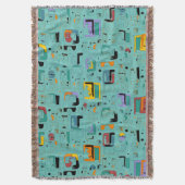 抽象芸術トライバルマヤ古代顔パターン1 スローブランケット (正面縦)