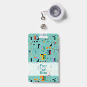 抽象芸術トライバルマヤ古代顔パターン1 バッジ (正面（伸縮クリップ）)