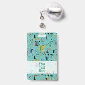 抽象芸術トライバルマヤ古代顔パターン1 バッジ (裏面（伸縮クリップ）)