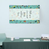 抽象芸術トライバルマヤ古代顔パターン1 横断幕 (トレードショー)