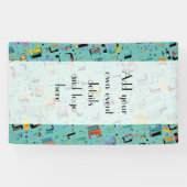 抽象芸術トライバルマヤ古代顔パターン1 横断幕 (横)