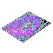 抽象芸術トリップ(幻覚体験)のようなアクア、ライムグリーンとパープルダリア ノートブック (左側)