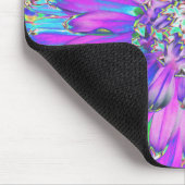 抽象芸術トリップ（幻覚体験）のようなアクア、ライムグリーンとパープルダリア マウスパッド (コーナー)