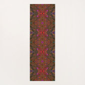 抽象芸術トリップ（幻覚体験）のようなオレンジとマゼンタ蝶 ヨガマット (裏面)