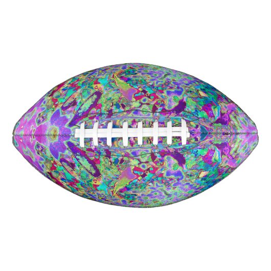 抽象芸術トリップ（幻覚体験）のようなピンクと紫の花 アメリカンフットボール (正面)