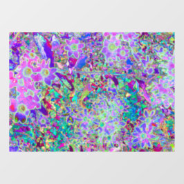 抽象芸術トリップ（幻覚体験）のようなピンクと紫の花 ウィンドウサイン