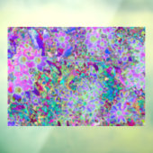 抽象芸術トリップ（幻覚体験）のようなピンクと紫の花 ウィンドウサイン (シート3)