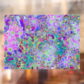抽象芸術トリップ（幻覚体験）のようなピンクと紫の花 ウィンドウサイン (シート2)