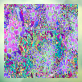 抽象芸術トリップ(幻覚体験)のようなピンクと紫の花 ウィンドウサイン