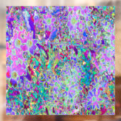 抽象芸術トリップ（幻覚体験）のようなピンクと紫の花 ウィンドウサイン (シート2)