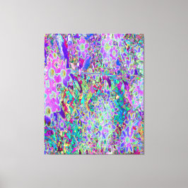 抽象芸術トリップ（幻覚体験）のようなピンクと紫の花 キャンバスプリント