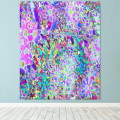 抽象芸術トリップ(幻覚体験)のようなピンクと紫の花 キャンバスプリント (インサイチュ (ウッドフロア))