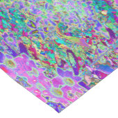 抽象芸術トリップ(幻覚体験)のようなピンクと紫の花 ショートテーブルランナー (コーナー)