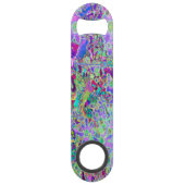 抽象芸術トリップ（幻覚体験）のようなピンクと紫の花 スピード栓抜き (裏面)