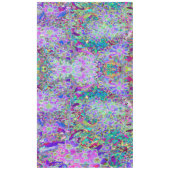 抽象芸術トリップ（幻覚体験）のようなピンクと紫の花 テーブルクロス (正面)