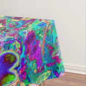 抽象芸術トリップ（幻覚体験）のようなピンクと紫の花 テーブルクロス (インサイチュ)