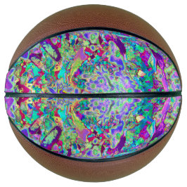 抽象芸術トリップ（幻覚体験）のようなピンクと紫の花 バスケットボール