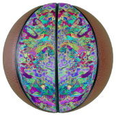 抽象芸術トリップ(幻覚体験)のようなピンクと紫の花 バスケットボール (縦)