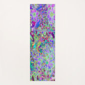 抽象芸術トリップ(幻覚体験)のようなピンクと紫の花 ヨガマット (正面)