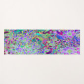 抽象芸術トリップ(幻覚体験)のようなピンクと紫の花 ヨガマット (正面(横))