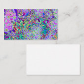 抽象芸術トリップ（幻覚体験）のようなピンクと紫の花 名刺 (正面/裏面)