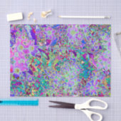 抽象芸術トリップ(幻覚体験)のようなピンクと紫の花 薄葉紙 (クラフト)