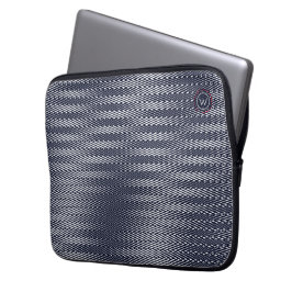 抽象芸術トリップ（幻覚体験）のようなブラック&ホワイト素晴らしいストライプモノグラム ラップトップスリーブ