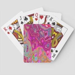 抽象芸術トリップ（幻覚体験）のようなマゼンタレインボーカラーレトロアート トランプ