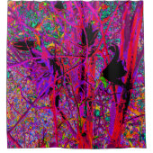 抽象芸術トリップ（幻覚体験）のようなレインボーオリエンタルリリー花 シャワーカーテン (正面)